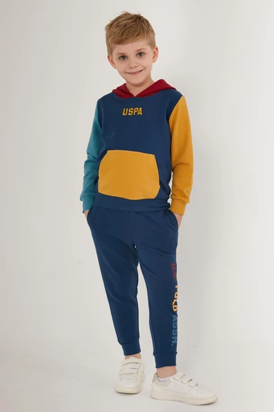 U.S POLO ERKEK GARSON UZUN KOLLI EŞOFMAN TAKIMI İNDİGO - Resim 2