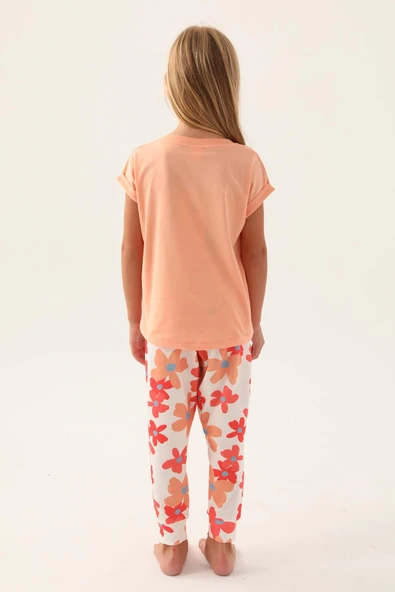 Roly Poly 3394 Pamuklu Anne Kız Garson Kısa Kollu Pijama Takımı - Resim 4