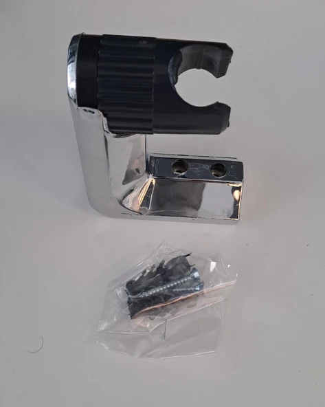 DUŞ MAFSALI - PLASTİK HAREKETLİ KROM/SİYAH L TİPİ ürün görseli