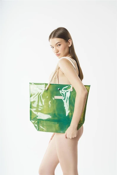 Louren 7801 Louren Baskılı Plaj Cantası YEŞİL ürün görseli