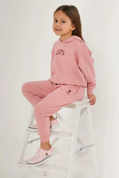 Us Polo 1662 Pembe Renk Kız Çocuk Eşofman Pijama Takımı - 2