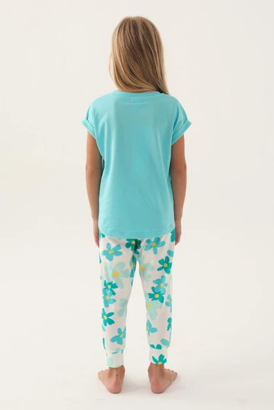 Roly Poly 3394 Pamuklu Anne Kız Garson Kısa Kollu Pijama Takımı - Resim 4