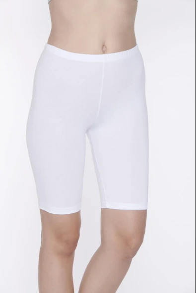 Yıldız 3600 Beyaz Likralı Kadın Diz Üstü Tayt ürün görseli