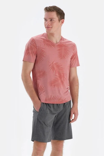 Eros 33062 Pamuklu Kısa Kollu Erkek Şortlu Pijama Takımı SOMON ürün görseli