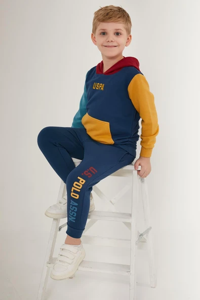 U.S POLO ERKEK GARSON UZUN KOLLI EŞOFMAN TAKIMI İNDİGO ürün görseli 1