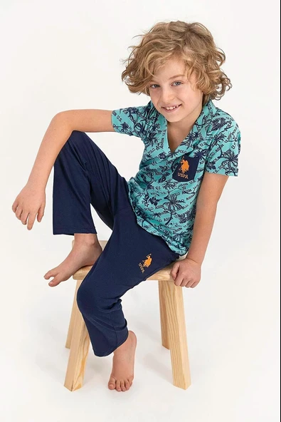 Us Polo 820 Yeşil Renk Erkek Garson Pijama Takımı ürün görseli 1