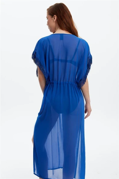 Louren 5119 Püsküllü Kısa Kol Pareo SAKS - Resim 2