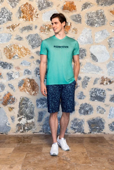 Doreanse 4509 Modal Kısa Kollu Erkek Şort Takım YEŞİL ürün görseli 1