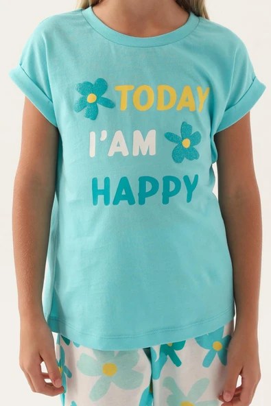 Roly Poly 3394 Pamuklu Anne Kız Garson Kısa Kollu Pijama Takımı - Resim 3