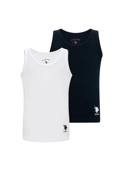 Us Polo 1384 Beyaz Renk Erkek Çocuk 2'Li Atlet Takım ürün görseli 1