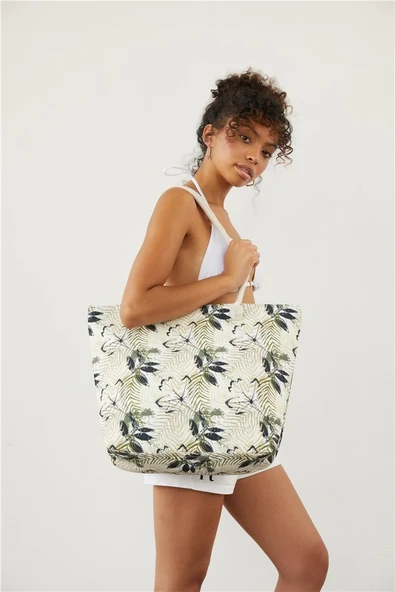 Louren 7701 Uzun Saplı Plaj Cantası BEJ ürün görseli 1