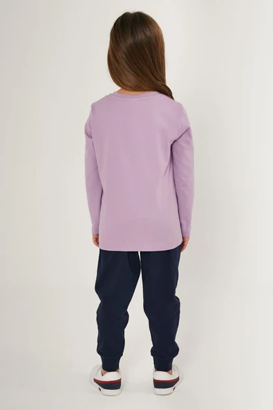 Us Polo 1602 Lila Renk Kız Çocuk Pijama Takımı - Resim 4