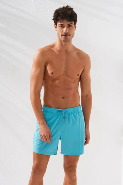 Pierre Cardin Düz Dokuma Erkek Şort TURQUOISE - Resim 3