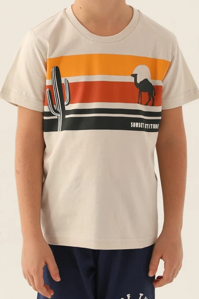 Roly Poly 3339 Pamuklu Baba Oğul  Kısa Kol Erkek Garson Bermuda Takım BEJ - 3