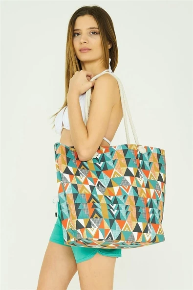 Louren 7520 Uzun Saplı Plaj Cantası YEŞİL ürün görseli