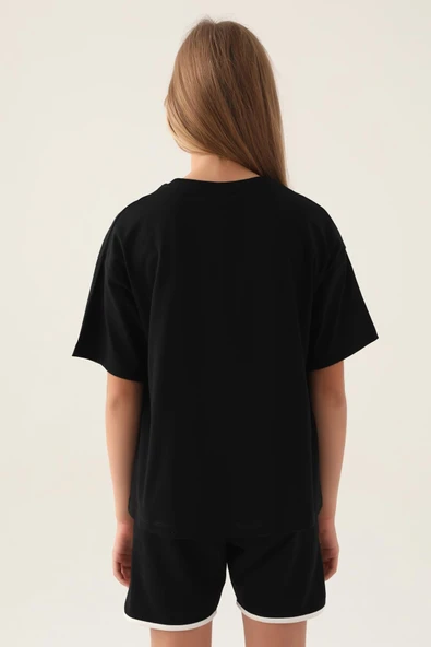 Kappa 361 Pamuklu Kısa Kollu Kız Çocuk T-shirt SİYAH - 3
