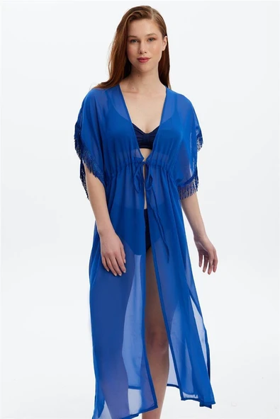 Louren 5119 Püsküllü Kısa Kol Pareo SAKS ürün görseli 1