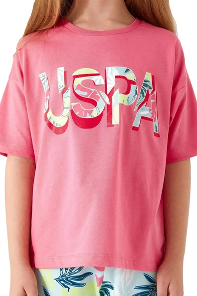 Us Polo 1413 Pembe Renk Kız Çocuk Kapri Takım - Resim 2