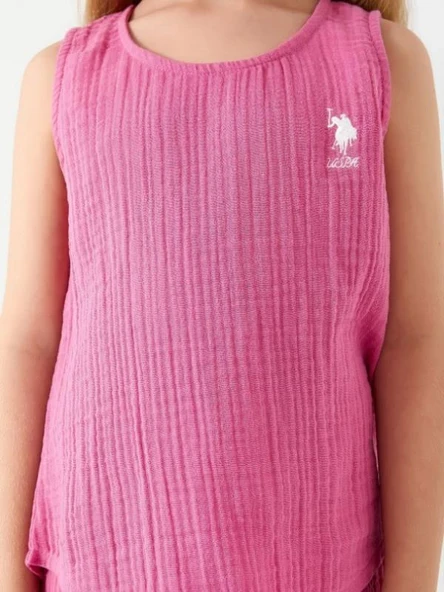Us Polo 1445 Kız Çocuk Garson Şortlu Pijama Takımı - 5
