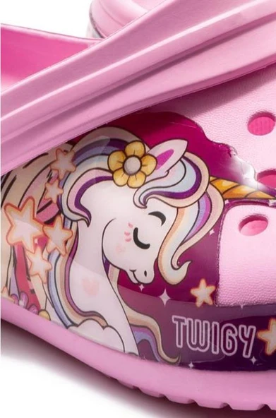 Twigy Lili Sabo Çocuk Terlik Pembe 30/35 PEMBE - Resim 4