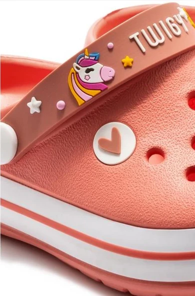 Twigy Seli Çocuk Sabo Terlik Somon 25/30 Fuşya - Resim 2