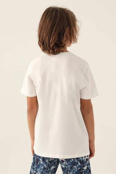 Kappa 331 Pamuklu Kısa Kollu Erkek Çocuk T-shirt Beyaz - Resim 4