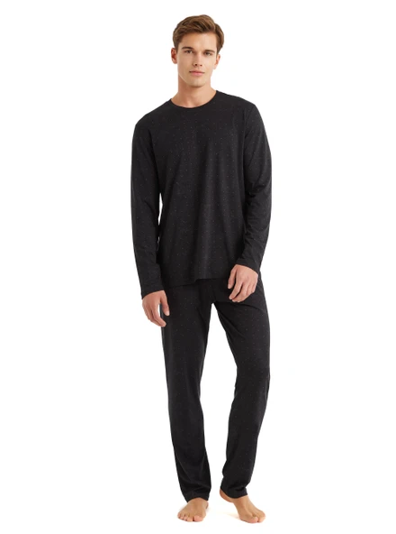 Blackspade 40570 Modal Uzun Kollu Erkek Pijama Takımı SİYAH - 1