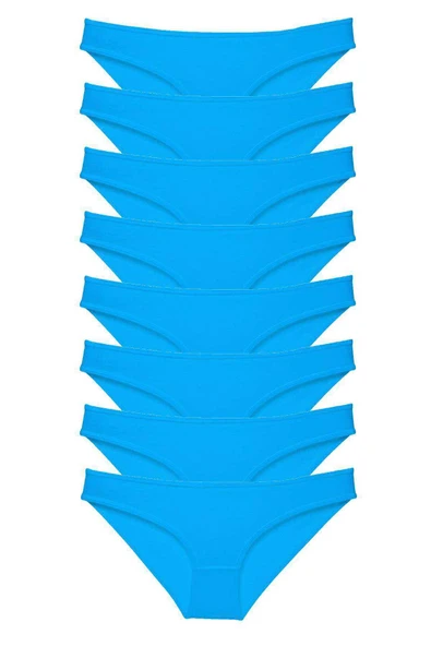 8 adet Süper Eko Set Likralı Kadın Slip Külot Mavi ürün görseli