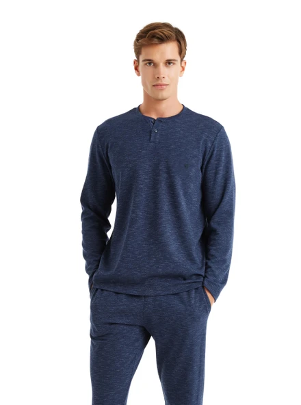 Blackspade 40584 Uzun Kollu Patlı Erkek Pijama Takımı LACİVERT - 3