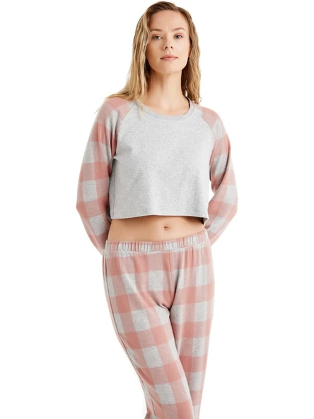 Blackspade Kadın Pijama Takımı 60492 - Gri Melanj GRİ - Resim 4