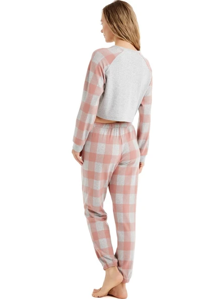 Blackspade Kadın Pijama Takımı 60492 - Gri Melanj GRİ - Resim 2