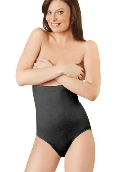 Elite Life Dikişsiz Şekillendirici Silikonlu Kadın Siyah Slip Korse 890 - 1