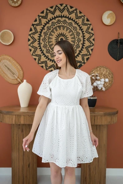 Beyaz Fisto Elbise - Resim 2