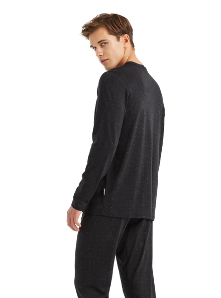 Blackspade 40570 Modal Uzun Kollu Erkek Pijama Takımı SİYAH - 4