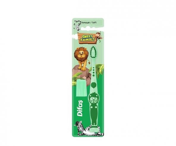 Difaş Sweet Animals Çocuk Diş Fırçası Yeşil (Yumuşak)