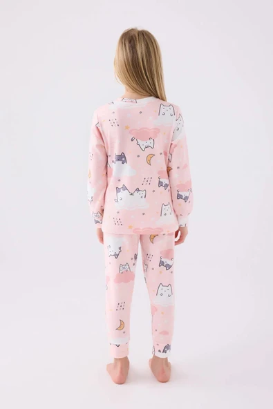 Roly Poly 3460 Uzun Kollu Kız Çocuk Pijama Takımı PEMBE - 3