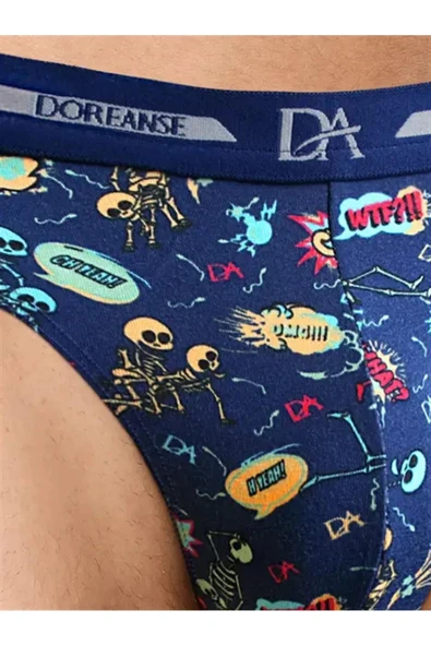 Doreanse 1279 İskelet Desenli Erkek Modal Slip DESENLI - Resim 4