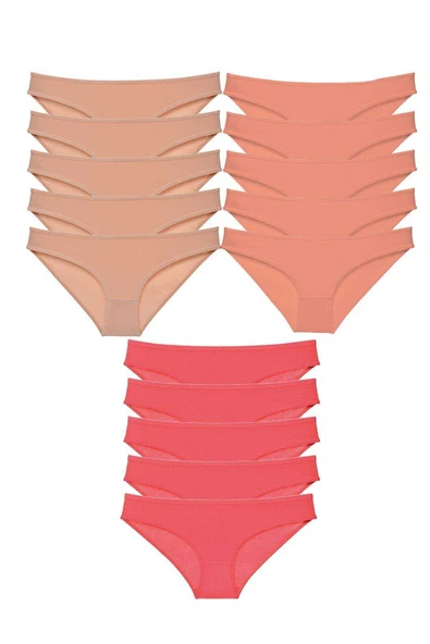 15 adet Süper Eko Set Likralı Kadın Slip Külot Ten Pudra Fuşya ürün görseli