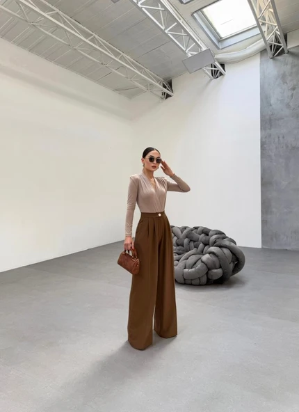 230 Gr Poly Viscose Full Lycra Pi̇leli̇ Palazzo Pantolon ürün görseli