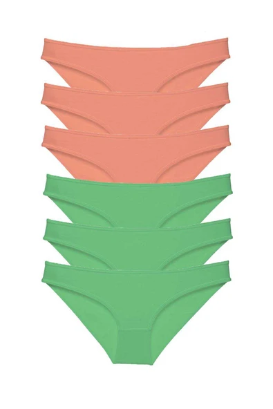 6 adet Eko Set Likralı Kadın Slip Külot Pudra Fuşya ürün görseli