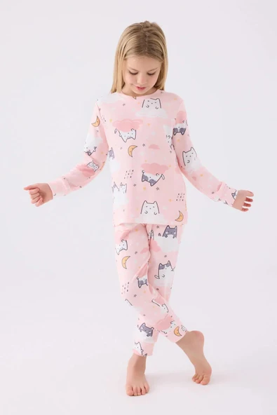 Roly Poly 3460 Uzun Kollu Kız Çocuk Pijama Takımı PEMBE ürün görseli 1