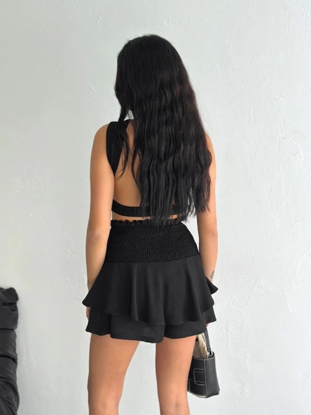 Ayrobin Şortlu Etek - Siyah - 3