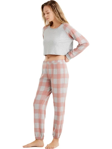 Blackspade Kadın Pijama Takımı 60492 - Gri Melanj GRİ - Resim 3