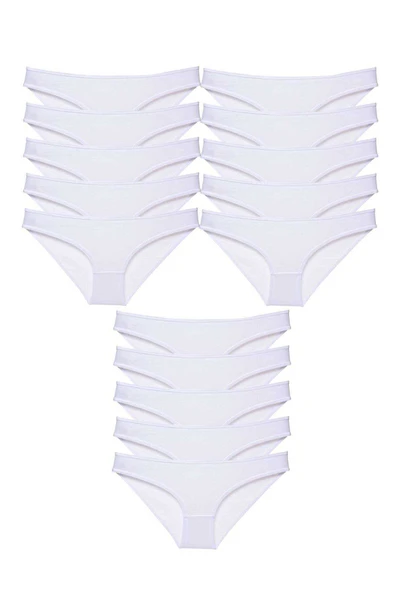 15 adet Süper Eko Set Likralı Kadın Slip Külot Beyaz ürün görseli