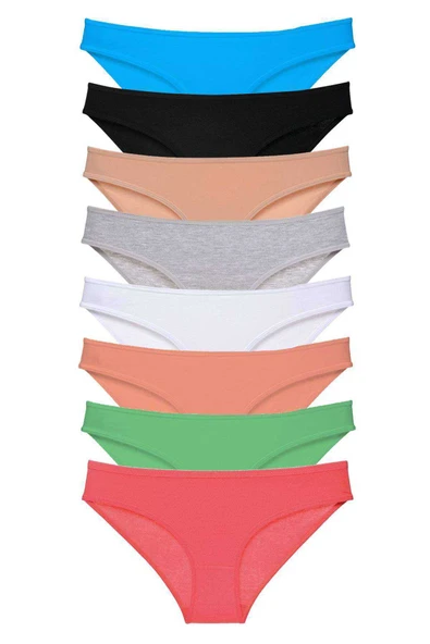 8 adet Süper Eko Set Likralı Kadın Slip Külot Set 7 ürün görseli