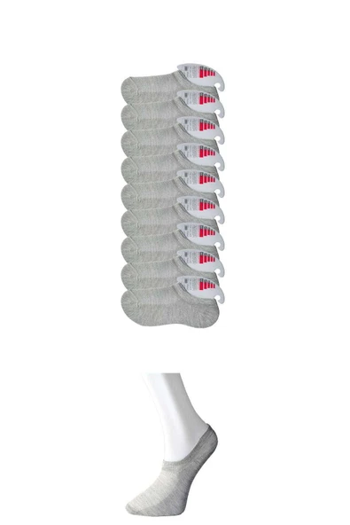 Gri Kadın Görünmez Çorap 9 çift - 1