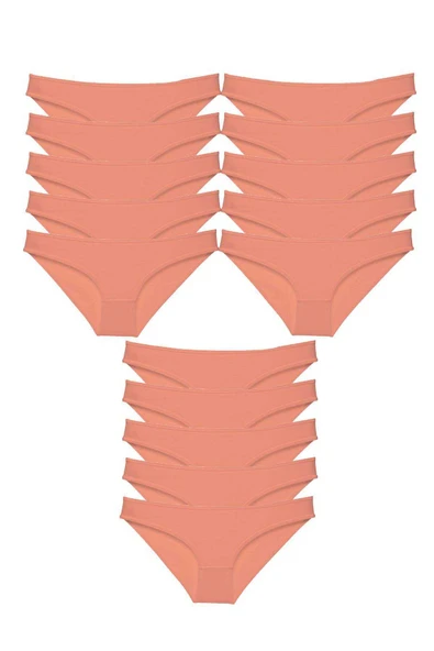 15 adet Süper Eko Set Likralı Kadın Slip Külot Pudra ürün görseli