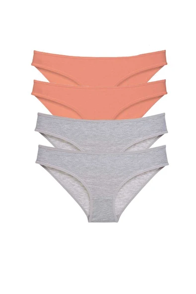 4 adet Süper Eko Set Likralı Kadın Slip Külot Pudra Gri ürün görseli
