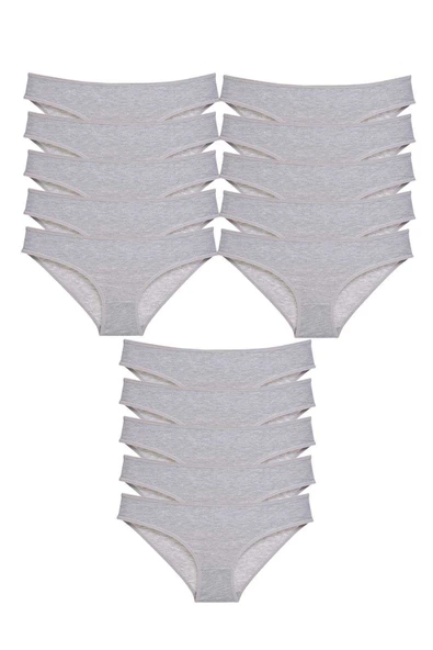 15 adet Süper Eko Set Likralı Kadın Slip Külot Gri ürün görseli