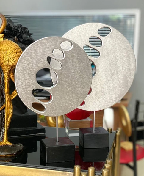 2 Li Halka Takım Biblo Heykel Özel Tasarım Obje - Resim 3